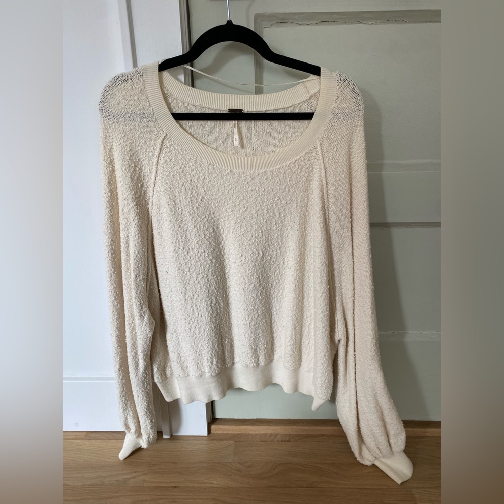 Free people cream textured sweater
